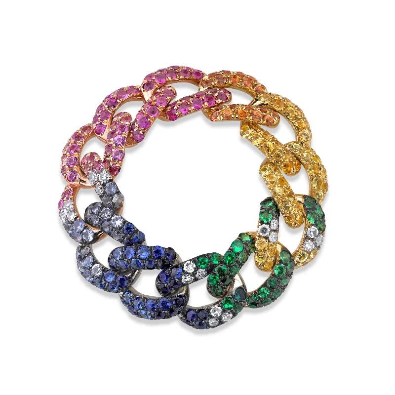 Elegant Jewelry Pieces At Unbelievable Prices Casual Yet Chic Sales RAINBOW PAVE MEDIUM LINK RING Elegant Jewelry Pieces At Unbelievable Prices Casual Yet Chic Sales RAINBOW PAVE MEDIUM LINK RING