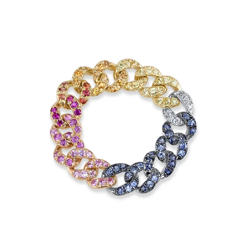 Luxury Jewelry At Unbeatable Discounts Fresh Fashion Discounts RAINBOW PAVE MINI LINK RING Luxury Jewelry At Unbeatable Discounts Fresh Fashion Discounts RAINBOW PAVE MINI LINK RING
