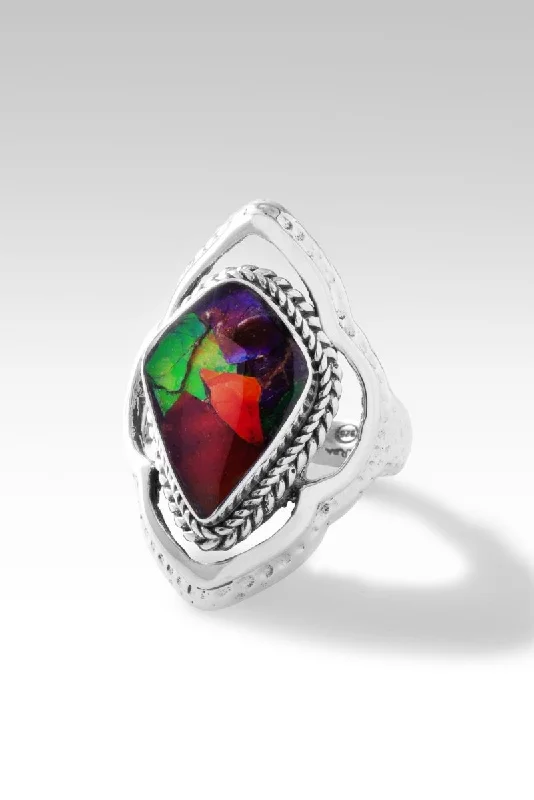 Elegant Jewelry Pieces At Unbelievable Prices Rejoice In Hope Ring™ in Ammolite Triplet Elegant Jewelry Pieces At Unbelievable Prices Rejoice In Hope Ring™ in Ammolite Triplet