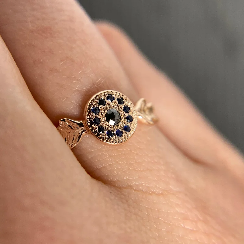 Special Deals On Handcrafted And Designer Jewelry Two Leaf Diamond & Sapphire Ring Special Deals On Handcrafted And Designer Jewelry Two Leaf Diamond & Sapphire Ring