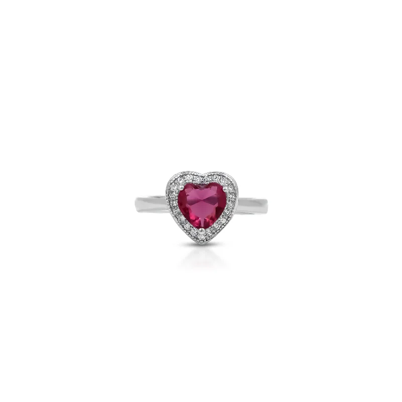 Jewelry Deals That Outshine The Rest Seasonal Clearance Heart Design Pink Gemstone Sterling Silver Ring