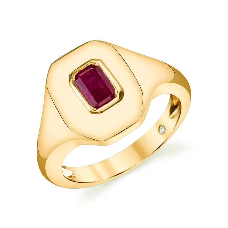Luxury Jewelry At Unbeatable Discounts Romantic Fashion Discounts RUBY BAGUETTE PINKY RING Luxury Jewelry At Unbeatable Discounts Romantic Fashion Discounts RUBY BAGUETTE PINKY RING