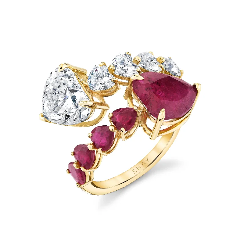 Breathtaking Jewelry At Limited-Time Savings Insane Discount Onslaught RUBY & DIAMOND HEART BYPASS RING Breathtaking Jewelry At Limited-Time Savings Insane Discount Onslaught RUBY & DIAMOND HEART BYPASS RING