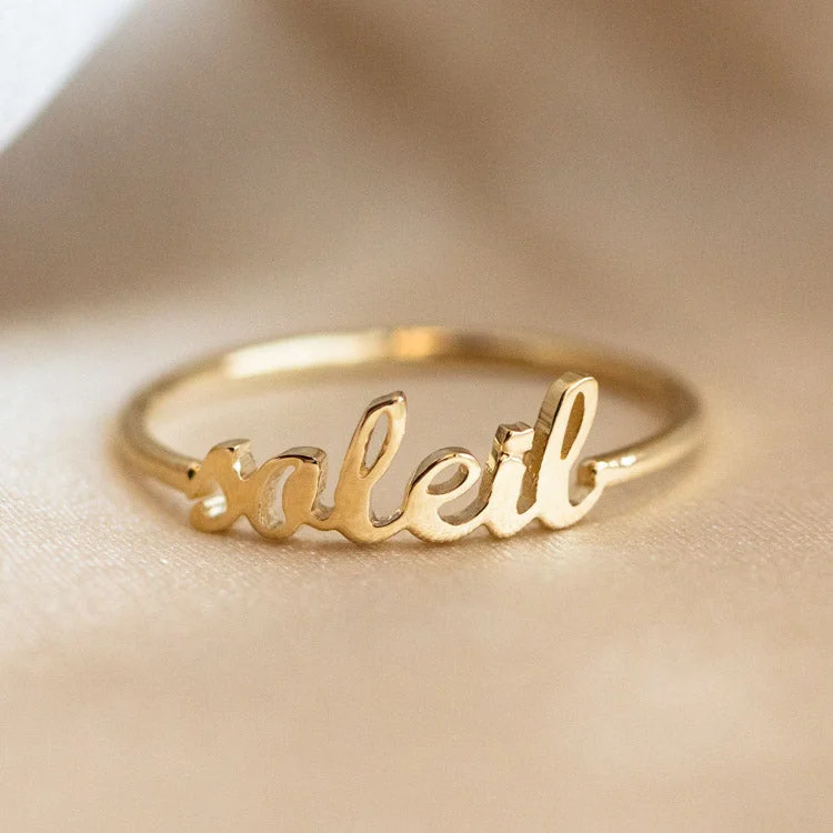 Shop Dazzling Jewelry At The Best Prices "Say My Name" 14K Custom Cursive Letter Ring Shop Dazzling Jewelry At The Best Prices "Say My Name" 14K Custom Cursive Letter Ring