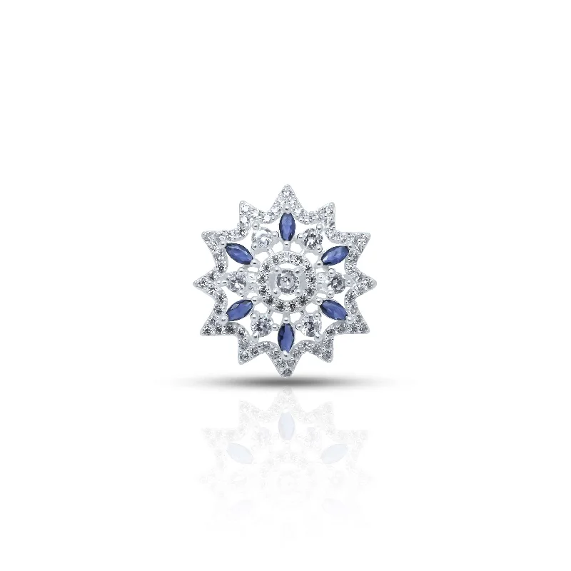 Dainty Floral Jewelry For Feminine Elegance Chic And Trendy Silver Blue Stone Flower Design Ring for Girls Dainty Floral Jewelry For Feminine Elegance Chic And Trendy Silver Blue Stone Flower Design Ring for Girls