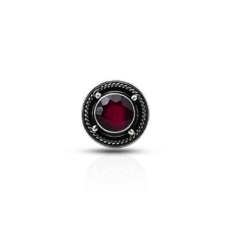 Luxury Jewelry Sale – Elegant Styles At Unbeatable Prices Stylish Statements Silver Center Maroon Round Gem Stone Ring for Girls