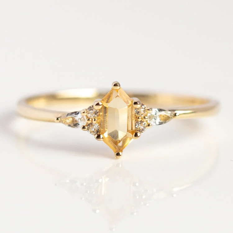 Premium Jewelry Now Available At Special Discounts Exclusive Designer Style Deals Solid Gold Citrine Destiny Hexagon Ring for Abundance Premium Jewelry Now Available At Special Discounts Exclusive Designer Style Deals Solid Gold Citrine Destiny Hexagon Ring for Abundance