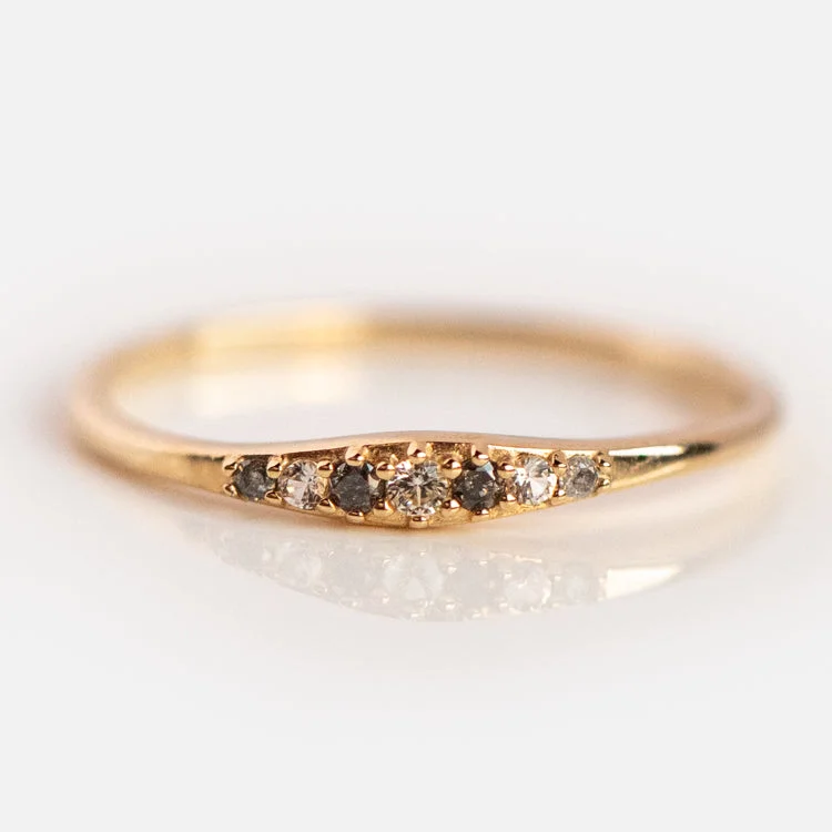Luxury Jewelry Without The Luxury Price Tag Chic And Trendy Solid Gold Classic Salt and Pepper Diamond Ring Luxury Jewelry Without The Luxury Price Tag Chic And Trendy Solid Gold Classic Salt and Pepper Diamond Ring