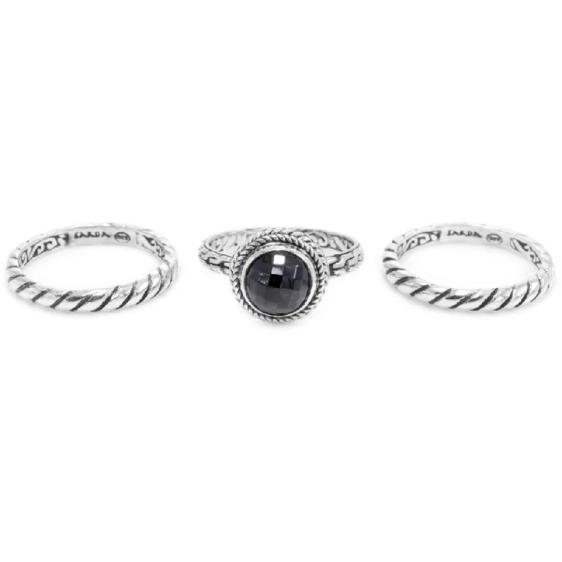 Jewelry Flash Sale – Stylish Designs At Unbeatable Rates End-Of-Season Clearance Sterling Silver Chainlink Black Spinel Stack Ring Set Of 3 Jewelry Flash Sale – Stylish Designs At Unbeatable Rates End-Of-Season Clearance Sterling Silver Chainlink Black Spinel Stack Ring Set Of 3