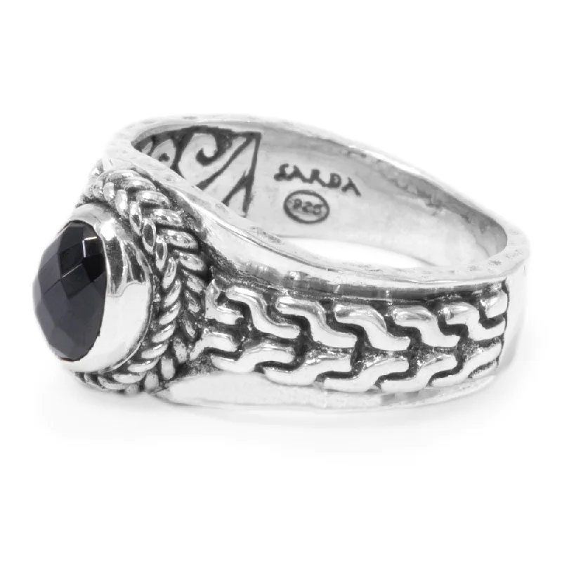 Huge Savings On Premium Jewelry Styles Style Breakthroughs STERLING SILVER CHAINLINK & HAMMERED BLACK SPINEL RING Huge Savings On Premium Jewelry Styles Style Breakthroughs STERLING SILVER CHAINLINK & HAMMERED BLACK SPINEL RING