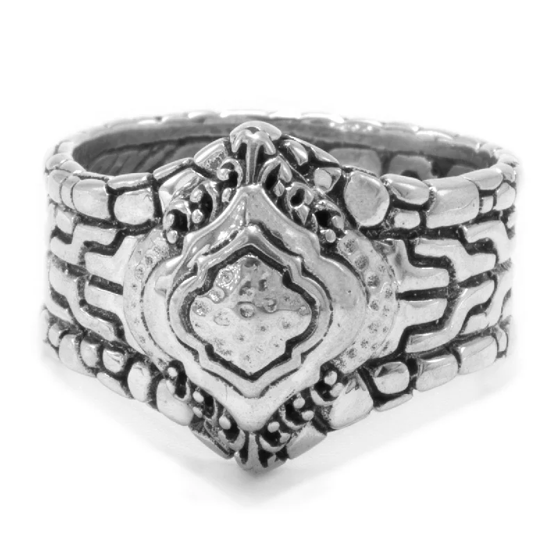 Elevate Your Outfit With Discounted Statement Jewelry Comfort Meets Fashion STERLING SILVER CHAINLINK & HAMMERED RING™