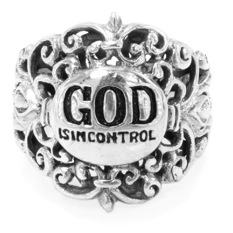 Dazzle In Elegance With Our Biggest Jewelry Sale Fresh Styles, Fresh Deals Sterling Silver Filigree "God Is In Control" Ring Dazzle In Elegance With Our Biggest Jewelry Sale Fresh Styles, Fresh Deals Sterling Silver Filigree "God Is In Control" Ring