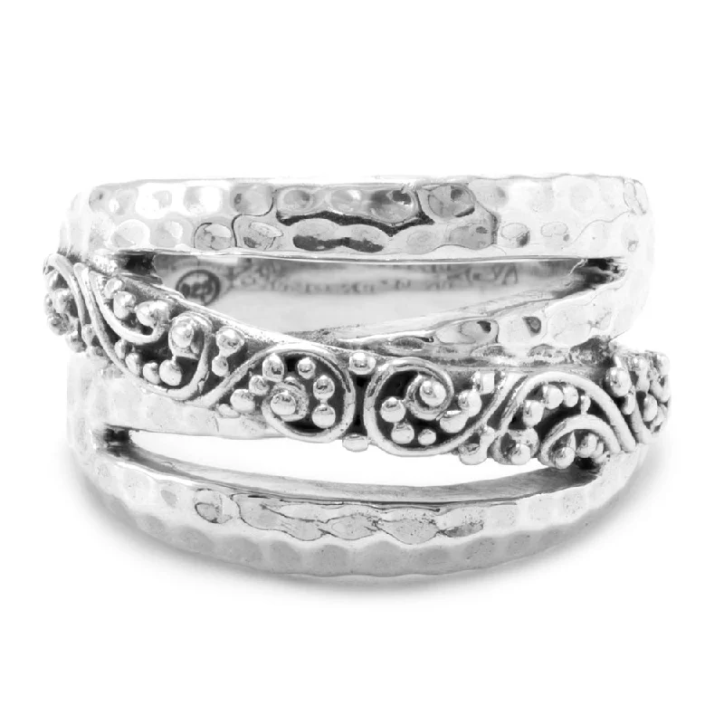 Jewelry Clearance Event – Stock Up Before It's Over Fashion-Forward Sterling Silver Filigree & Hammered Overlap Ring Jewelry Clearance Event – Stock Up Before It's Over Fashion-Forward Sterling Silver Filigree & Hammered Overlap Ring
