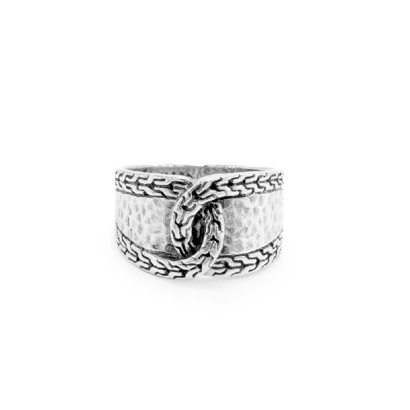 Buy More, Save More On Stunning Jewelry Pieces Casual Fashion Sterling Silver Hammered & Chainlink Ring Buy More, Save More On Stunning Jewelry Pieces Casual Fashion Sterling Silver Hammered & Chainlink Ring