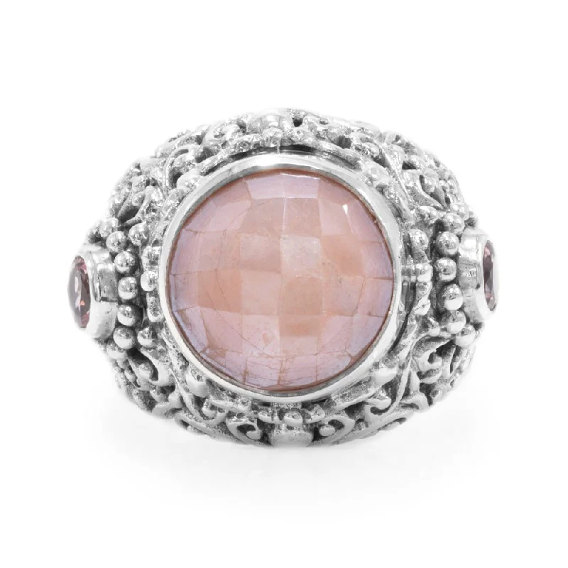 Fashion-Forward Jewelry At Incredible Prices Fashionista Sale Sterling Silver Tree Of Life Coated Peach Moonstone & J P Topaz™ Mystic Topaz Ring™ Fashion-Forward Jewelry At Incredible Prices Fashionista Sale Sterling Silver Tree Of Life Coated Peach Moonstone & J P Topaz™ Mystic Topaz Ring™