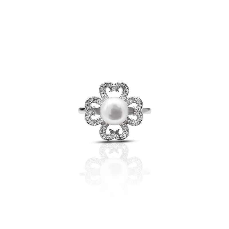 Shine In Style – Shop Jewelry Discounts Today Sterling Silver "Ultimate Sparkle" Flower Design Pearl Ring for Her Shine In Style – Shop Jewelry Discounts Today Sterling Silver "Ultimate Sparkle" Flower Design Pearl Ring for Her