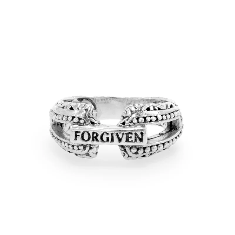 Exclusive Jewelry Offers – Sparkle For Less Sophisticated Street Style Offers Sterling Silver Watermark "Forgiven" Ring Small Exclusive Jewelry Offers – Sparkle For Less Sophisticated Street Style Offers Sterling Silver Watermark "Forgiven" Ring Small