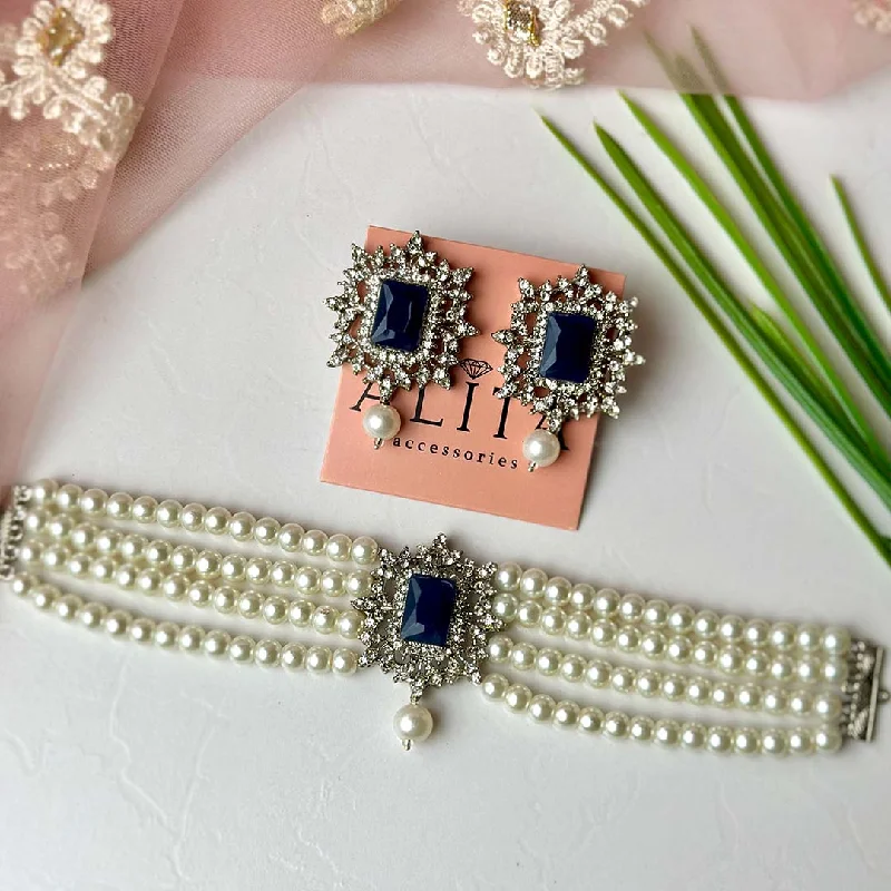 Holiday Jewelry Sale – Perfect Gifts At Great Prices Premium Style Uzma Set (Silver Dark Blue) Holiday Jewelry Sale – Perfect Gifts At Great Prices Premium Style Uzma Set (Silver Dark Blue)