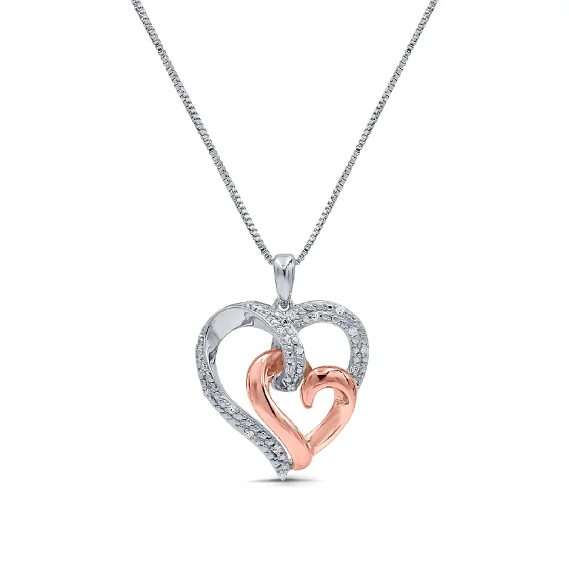 Premium Diamond Jewelry At Once-In-A-Lifetime Discounts Edgy Fashion Deals 1/10 CTW Diamond 18-inch Heart Pendant in 10KT Rose Gold Plated Sterling Silver Premium Diamond Jewelry At Once-In-A-Lifetime Discounts Edgy Fashion Deals 1/10 CTW Diamond 18-inch Heart Pendant in 10KT Rose Gold Plated Sterling Silver