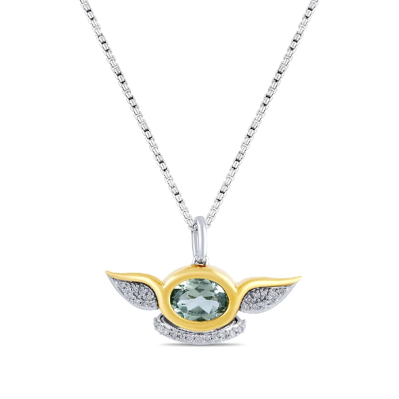 Grab Your Favorite Jewelry At The Lowest Prices Style Without Limits Diamond and Green Amethyst GROGU™ Pendant in Sterling Silver Grab Your Favorite Jewelry At The Lowest Prices Style Without Limits Diamond and Green Amethyst GROGU™ Pendant in Sterling Silver
