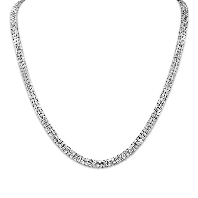 Classic And Modern Jewelry Styles On Sale Comfort Meets Fashion 1/2 CTW Diamond 24-inch Double Row Tennis Necklace in Rhodium Plated Sterling Silver Classic And Modern Jewelry Styles On Sale Comfort Meets Fashion 1/2 CTW Diamond 24-inch Double Row Tennis Necklace in Rhodium Plated Sterling Silver