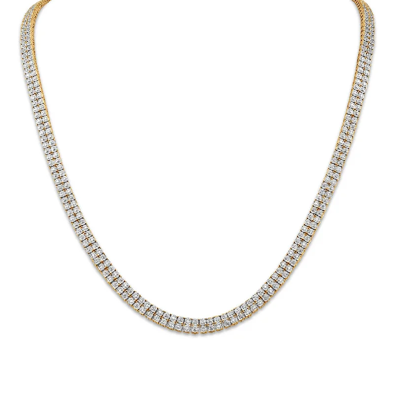 High-Quality Jewelry At A Fraction Of The Cost Seasonal Clearance 1/2 CTW Diamond Tennis Double Row Illusion 24-inch Necklace in Gold Plated Sterling Silver High-Quality Jewelry At A Fraction Of The Cost Seasonal Clearance 1/2 CTW Diamond Tennis Double Row Illusion 24-inch Necklace in Gold Plated Sterling Silver