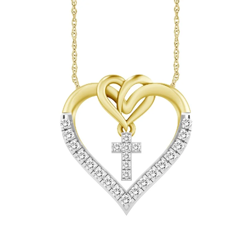 Best Jewelry Sale – Shop Exclusive Designs Now Sale Event, Prices Rock 1/6 CTW Diamond 18-inch Cross Heart Pendant in 10KT Gold Best Jewelry Sale – Shop Exclusive Designs Now Sale Event, Prices Rock 1/6 CTW Diamond 18-inch Cross Heart Pendant in 10KT Gold
