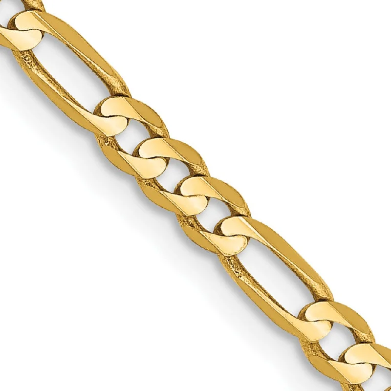 Modern Jewelry At Exclusive Discounts – Shop Today Buy More, Save More 14KT Yellow Gold 24-inch 3MM Lobster Clasp Figaro Chain