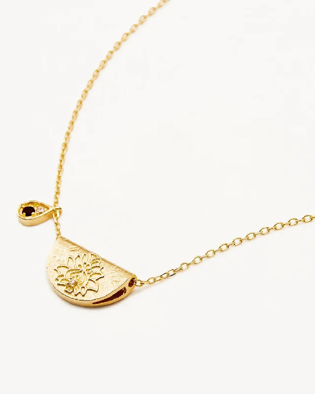 Shop Fine Jewelry With Exclusive Savings Hot Items 18k Gold Vermeil Lotus Birthstone Necklace - January - Garnet Shop Fine Jewelry With Exclusive Savings Hot Items 18k Gold Vermeil Lotus Birthstone Necklace - January - Garnet