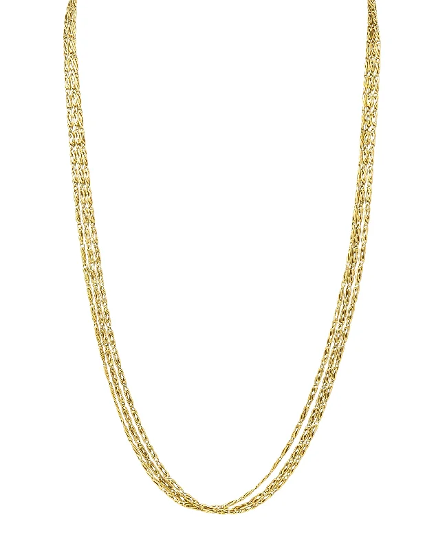 Shop Dazzling Jewelry With Special Promotional Discounts Urban Elegance Deals 1980's 18 Karat Yellow Gold Three Stand Scroll Link Vintage Chain Necklace Shop Dazzling Jewelry With Special Promotional Discounts Urban Elegance Deals 1980's 18 Karat Yellow Gold Three Stand Scroll Link Vintage Chain Necklace
