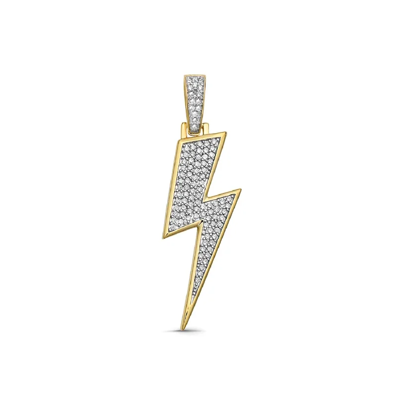 Elevate Your Outfit With Discounted Statement Jewelry Athleisure Style Sale 3/4 CTW Diamond 18-inch Lightning Pendant in 10KT Yellow Gold. Chain Not Included Elevate Your Outfit With Discounted Statement Jewelry Athleisure Style Sale 3/4 CTW Diamond 18-inch Lightning Pendant in 10KT Yellow Gold. Chain Not Included