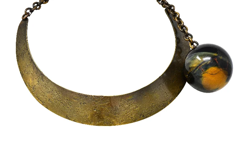 Shop Fine Jewelry With Amazing Deals Stylish Looks Art Smith 1950's Modernist Tiger's Eye Brass Sphere Vintage Modern Collar Necklace Shop Fine Jewelry With Amazing Deals Stylish Looks Art Smith 1950's Modernist Tiger's Eye Brass Sphere Vintage Modern Collar Necklace