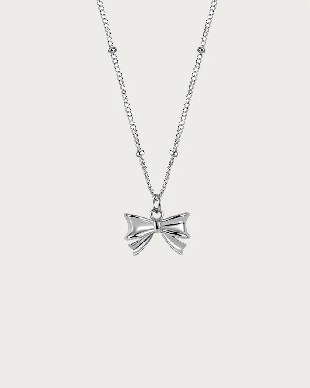 Timeless Beauty, Unbeatable Deals – Jewelry Sale On End Of Season Sale Bow Necklace in Silver Timeless Beauty, Unbeatable Deals – Jewelry Sale On End Of Season Sale Bow Necklace in Silver