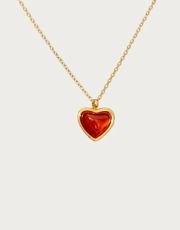 Personalized Engraved Jewelry For Meaningful Gifts Classic Elegance Sales Carnelian Stone Heart Necklace Personalized Engraved Jewelry For Meaningful Gifts Classic Elegance Sales Carnelian Stone Heart Necklace