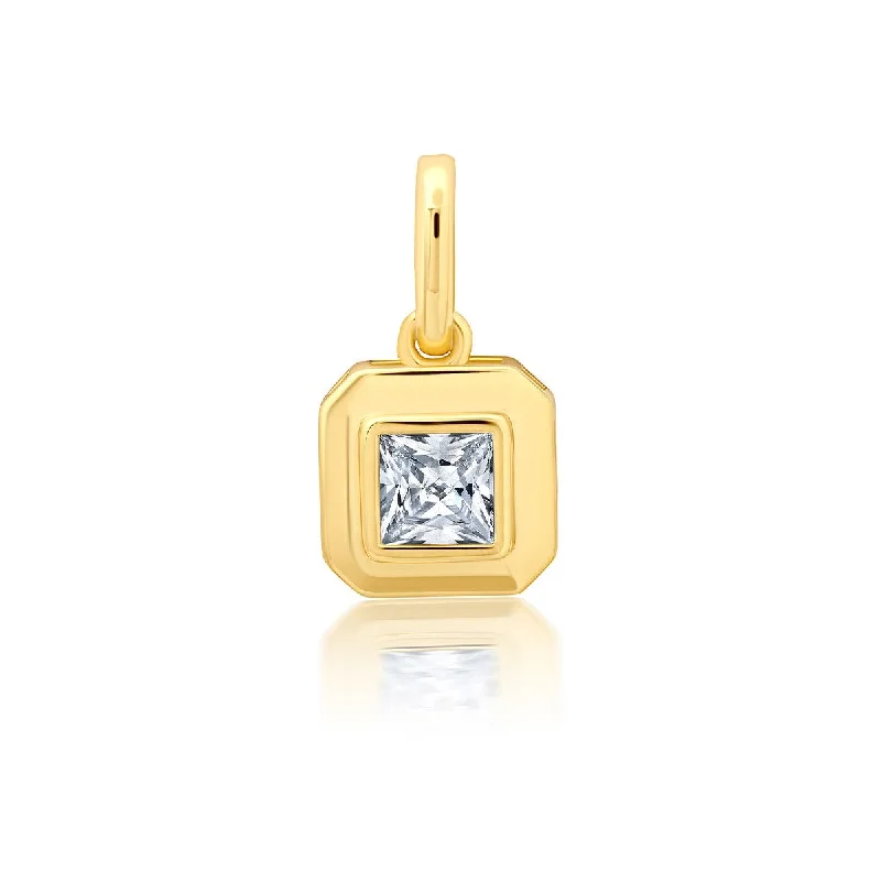 Handcrafted Beauty At Affordable Prices Seasonal Fashion Crislu 18KT Yellow Gold Plated Sterling Silver and Cubic Zirconia Asscher Cut Charm Handcrafted Beauty At Affordable Prices Seasonal Fashion Crislu 18KT Yellow Gold Plated Sterling Silver and Cubic Zirconia Asscher Cut Charm