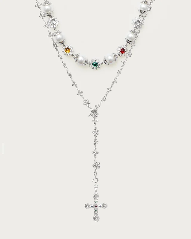 Affordable Glamour – Premium Jewelry At Special Prices Huge Price Cut Daisy Molecule Necklace Set in Silver