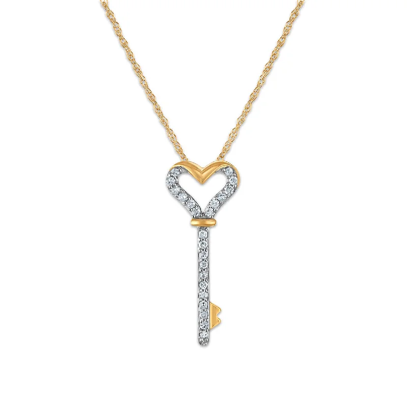 Last Chance To Shop High-End Jewelry At Markdown Prices Must-Have Style Discounts Diamond Accent 18-inch Heart Key Pendant in 10KT Yellow Gold Last Chance To Shop High-End Jewelry At Markdown Prices Must-Have Style Discounts Diamond Accent 18-inch Heart Key Pendant in 10KT Yellow Gold