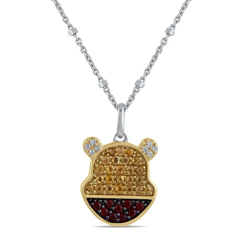 Shop Modern Jewelry Collections With Exclusive Discounts Relaxed Style Deals Disney Jewels Citrine, Garnet and Diamond Winnie The Pooh Pendant in Sterling Silver Shop Modern Jewelry Collections With Exclusive Discounts Relaxed Style Deals Disney Jewels Citrine, Garnet and Diamond Winnie The Pooh Pendant in Sterling Silver