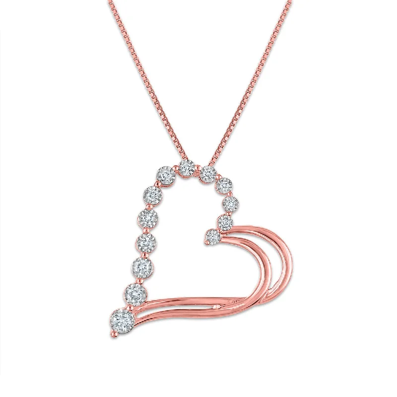 Trending Jewelry Now At Unbeatable Prices Chic Styles EcoLove 1/4 CTW Lab Grown Diamond 18-inch Heart Pendant in Rose Gold Plated Sterling Silver Trending Jewelry Now At Unbeatable Prices Chic Styles EcoLove 1/4 CTW Lab Grown Diamond 18-inch Heart Pendant in Rose Gold Plated Sterling Silver