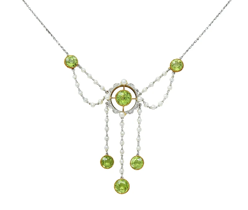 Handcrafted Jewelry Sale – Unique Designs At Low Prices Special Offers, Don't Miss Edwardian Diamond Peridot Pearl Platinum 14 Karat Gold Swagged Fringe Necklace Handcrafted Jewelry Sale – Unique Designs At Low Prices Special Offers, Don't Miss Edwardian Diamond Peridot Pearl Platinum 14 Karat Gold Swagged Fringe Necklace