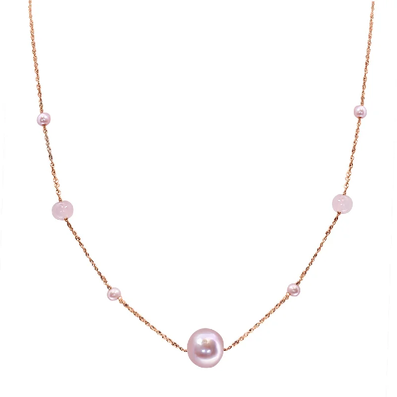 Flash Sale On Elegant Jewelry – Don't Miss Out Stylish Deals EFFY 11MM Round Pink Fresh Water Pearl and Quartz Beaded Ball 18-inch Fashion Necklace in 14KT Rose Gold Flash Sale On Elegant Jewelry – Don't Miss Out Stylish Deals EFFY 11MM Round Pink Fresh Water Pearl and Quartz Beaded Ball 18-inch Fashion Necklace in 14KT Rose Gold