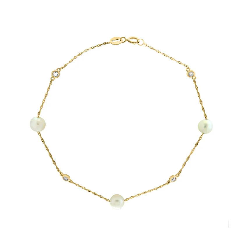 Upgrade Your Jewelry Collection For Less Luxury Fashion EFFY 5MM Semi-Round Fresh Water Pearl and Diamond Ball Beaded 7-inch Bracelet in 14KT Yellow Gold Upgrade Your Jewelry Collection For Less Luxury Fashion EFFY 5MM Semi-Round Fresh Water Pearl and Diamond Ball Beaded 7-inch Bracelet in 14KT Yellow Gold