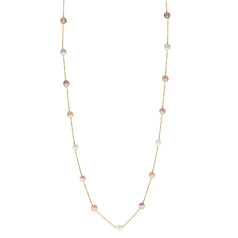 Sparkle For Less – Shop Our Limited-Time Jewelry Deals Fashion Sale EFFY 7MM Round Pink, Peach and White Fresh Water Pearl 36-inch Fashion Necklace in 14KT Yellow Gold Sparkle For Less – Shop Our Limited-Time Jewelry Deals Fashion Sale EFFY 7MM Round Pink, Peach and White Fresh Water Pearl 36-inch Fashion Necklace in 14KT Yellow Gold