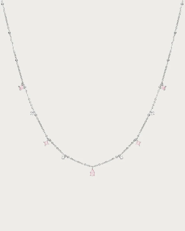Celebrate Every Occasion With Sparkling Savings Modish Fashion Discounts Silver Elysee Necklace in Pink Celebrate Every Occasion With Sparkling Savings Modish Fashion Discounts Silver Elysee Necklace in Pink