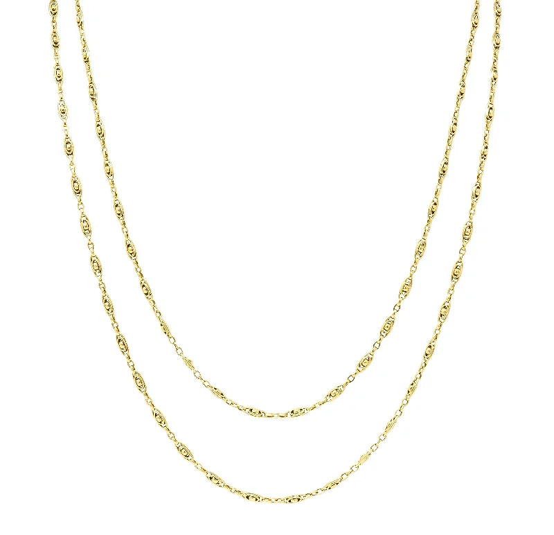 Exclusive Jewelry Bundles At Discounted Prices Cozy Chic Promotions French Victorian 18 Karat Yellow Gold 58 1/2 Inch Long Oval Link Antique Chain Necklace Exclusive Jewelry Bundles At Discounted Prices Cozy Chic Promotions French Victorian 18 Karat Yellow Gold 58 1/2 Inch Long Oval Link Antique Chain Necklace