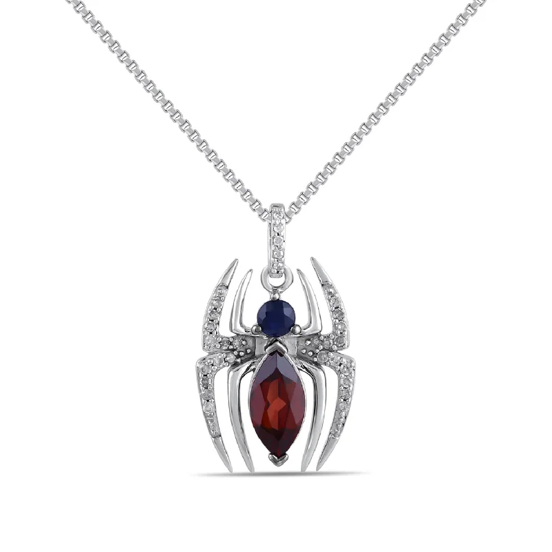 Clearance Sale On High-End Jewelry Collections Luxe Style Discounts Marvel™ Fine Jewelry Garnet and Diamond Spiderman 18-inch Pendant in Sterling Silver Clearance Sale On High-End Jewelry Collections Luxe Style Discounts Marvel™ Fine Jewelry Garnet and Diamond Spiderman 18-inch Pendant in Sterling Silver