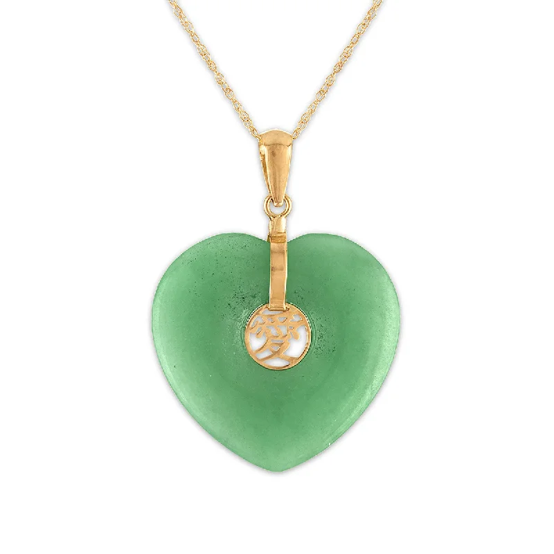 The Perfect Jewelry Piece At The Perfect Discount Enjoy Discount Heart Shape Jade 18-inch Pendant in 14KT Yellow Gold The Perfect Jewelry Piece At The Perfect Discount Enjoy Discount Heart Shape Jade 18-inch Pendant in 14KT Yellow Gold