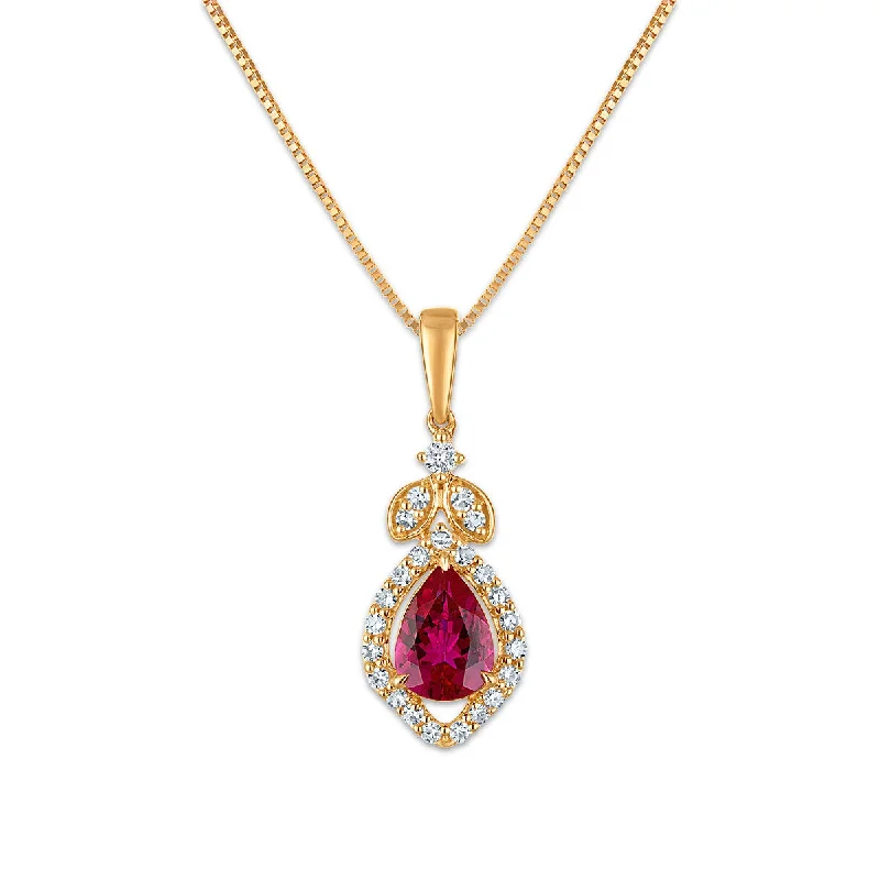 Handcrafted Jewelry Sale – Unique Designs At Low Prices Flash Sale LoveSong EcoLove Pear Ruby and Lab Grown Diamond Halo Drop & Dangle 18-inch Pendant in 10KT Yellow Gold Handcrafted Jewelry Sale – Unique Designs At Low Prices Flash Sale LoveSong EcoLove Pear Ruby and Lab Grown Diamond Halo Drop & Dangle 18-inch Pendant in 10KT Yellow Gold