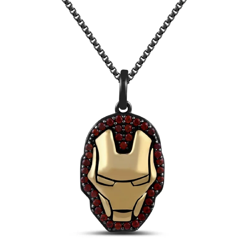 Versatile Layering Jewelry For Effortless Chic Street Chic Discounts Marvel™ Fine Jewelry 18-inch Iron Man Pendant with Garnet in Sterling Silver Versatile Layering Jewelry For Effortless Chic Street Chic Discounts Marvel™ Fine Jewelry 18-inch Iron Man Pendant with Garnet in Sterling Silver