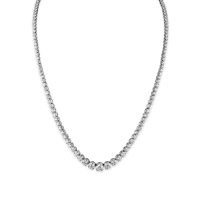 Limited-Stock Jewelry Sale – Once It's Gone, It's Gone Hot Deals Signature EcoLove 10 CTW Lab Grown Diamond 18-inch Tennis Graduated Necklace in 14KT White Gold Limited-Stock Jewelry Sale – Once It's Gone, It's Gone Hot Deals Signature EcoLove 10 CTW Lab Grown Diamond 18-inch Tennis Graduated Necklace in 14KT White Gold